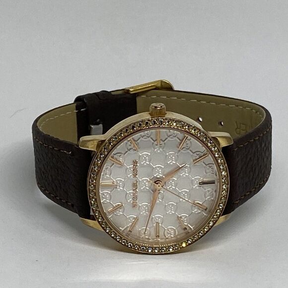 Michael Kors Lady Nini MK3183 Women Brown Leather Analog Dial Quartz Watch EY662 - Picture 7 of 12
